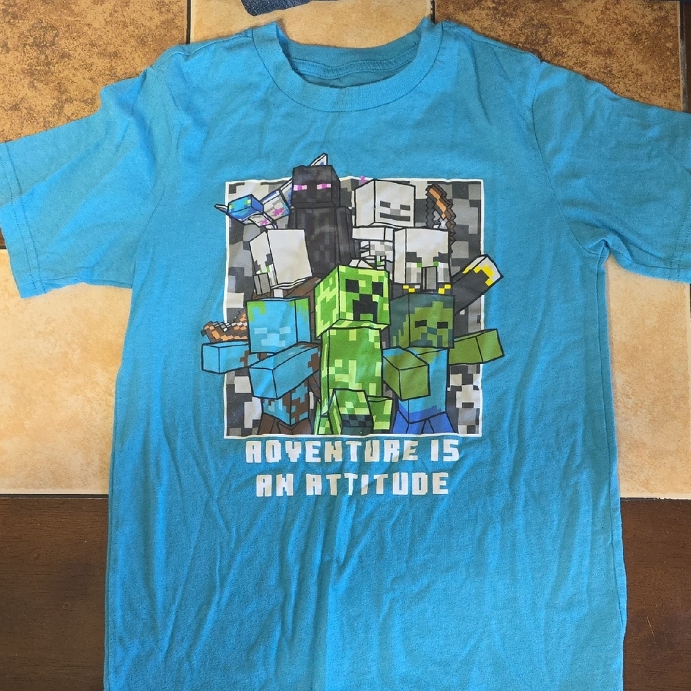 Blue Graphic T-Shirt Minceaft